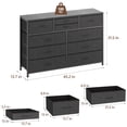 thumbnail image 4 of CazToi Commode Rustique Multifonctionnelle pour Téléviseur, Commode de 47 Pouces de Large avec 10 Tiroirs en Tissu et Cadre en Métal, 4 of 7