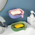 thumbnail image 5 of Caja de jabón multifuncional con gancho, grande, para el baño, para el hogar, sin perforaciones, creativa, rosa y blanca, 5 of 5