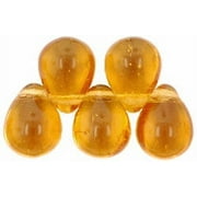 Czech Glass Beads 9mm Teardrop Amber Topaz (50)