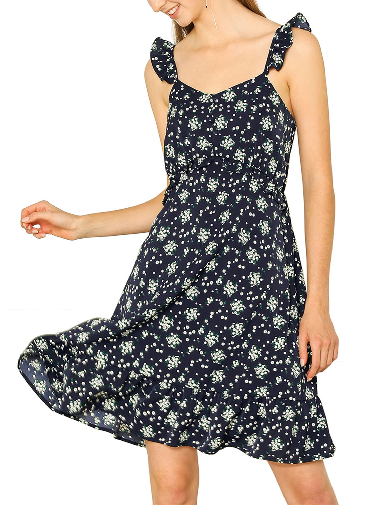 strap ruffle dress