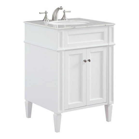 Elegant Decor Park Ave 24" Wood Single Bathroom Vanity in White