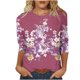 thumbnail image 1 of Camisetas de Manga Corta para las Mujeres Retro Cuello Redondo Pascua Impreso Suelto Top, Ligero Poliéster 3/4 Camiseta de Manga para el Desgaste Casual, Diario Y de Primavera, 1 of 4