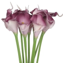 Unique Bargains Artificial Calla-Lily Flowers 12 Stem Bouquets Dark Purple