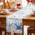 thumbnail image 5 of Navy Blue Starfish Coastal Table Runner 90 Inches, Nautical Summer Beach Coral Bed Runner Dresser Scarves Tabletop for Indoor Outdoor Parties/Ceremony/Banquet, 13" x 90", 5 of 9