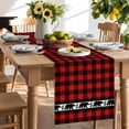 Christmas Red Black Buffalo Checker Table Runner 72 Inch Long Bear ...