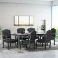 thumbnail image 2 of GDF Studio Maria French Country Fabric Wood Upholstered Dining Armchairs, Set of 6, Black and Gray, 2 of 8