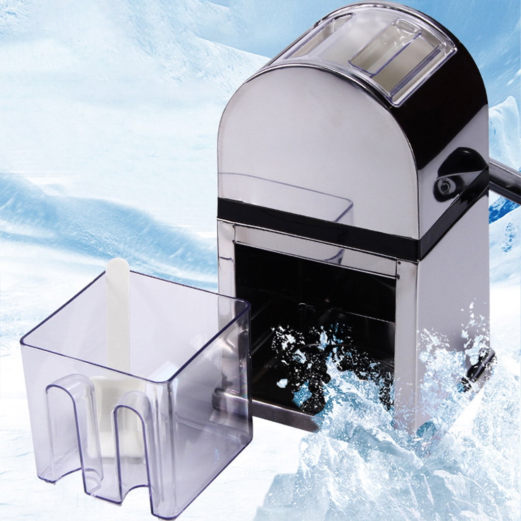 Portable Hand Crank Manual Ice Crusher Shaver Kids Shredding Snow Cone Maker Machine