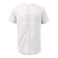 thumbnail image 3 of LilyLLL Mens Short Sleeve Cotton Linen Shirts Summer Casual Henley Loose T-shirt Tops, 3 of 5