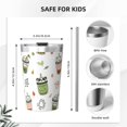 thumbnail image 4 of PAYOHTO Cute Bubble Tea Animals Cups Insulated Stainless Steel Tumbler 12 oz Thermos Come with Straw Kids Leak-Proof Travel Mug Cup, 4 of 7