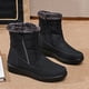 thumbnail image 2 of Zapatos de piel de felpa para mujer Botas de tobillo de felpa impermeables Zapatos antideslizantes de invierno para exteriores, 2 of 9
