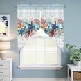 thumbnail image 6 of Swag Valance Curtains for Windows, Sky Blue Ocean Starfish Light Filtering Kitchen Curtains with Rod Pocket, Summer Coastal Coral Conch Window Treatment Valances for Living Room, 36x45 - 2 PCS, 6 of 9