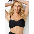 thumbnail image 3 of Swimsuits for All Women's Valentine Ruched Bandeau Bikini Top, 3 of 5