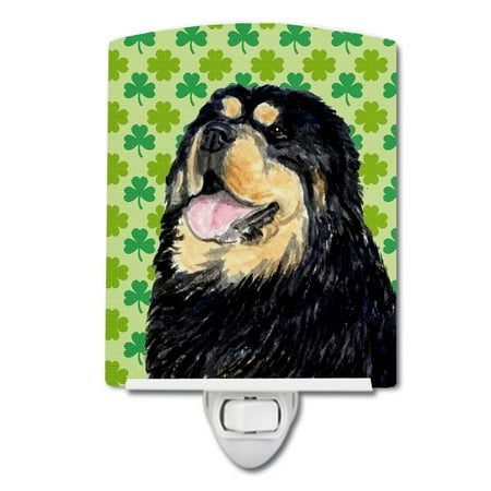 

Caroline s Treasures SS4443CNL Tibetan Mastiff St. Patrick s Day Shamrock Portrait Ceramic Night Light 6x4x3