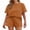 Caramel, variant on Cotton Pajamas Set for Womens Soft Short Sleeve Lounge Set Shorts Sleepwear Set 2 Piece Pjs Sets