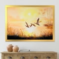 thumbnail image 3 of Designart 'Three Cranes Flying Through Warm Sunset' Traditional Framed Art Print, 3 of 4