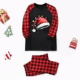 thumbnail image 2 of Odeerbi Christmas Pajamas for Family Holiday Plaid Long Sleeve Family Christmas Pajamas Matching Sets Dad Plaid Print Tops Pants Set Loungewear Two-Piece Sleepwear Xmas PJs Set Black, 2 of 7