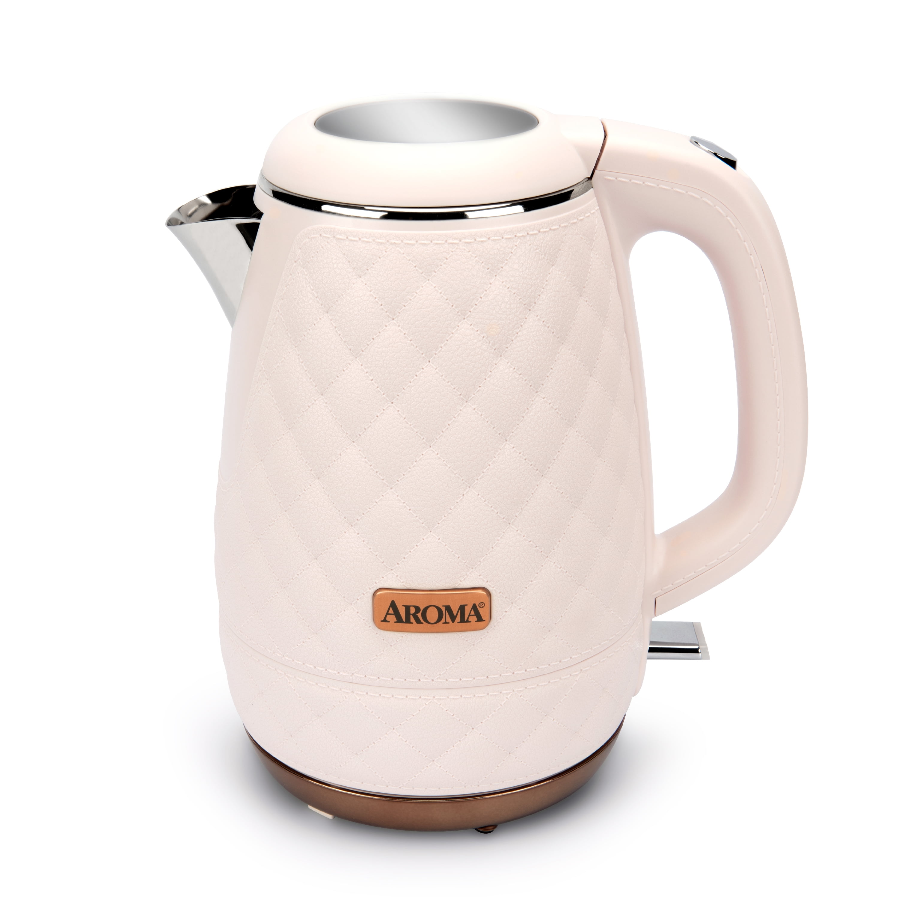 AROMA® Professional 1.5L / 6-Cup Stainless Steel Quilted Electric Kettle, Surgical Grade BPA-Free Stainless Steel, Cool-Touch Handle, Pink (AWK-3000P)