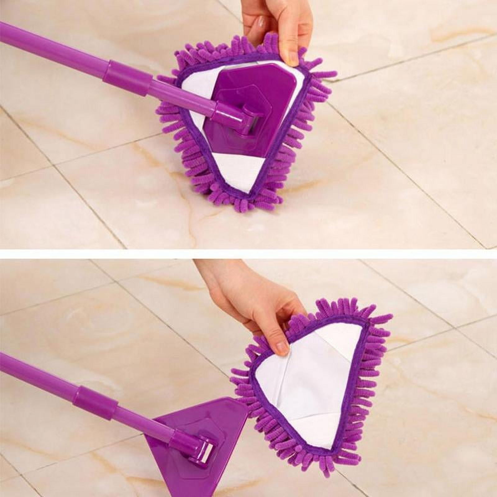 Telescopic Mini Microfiber Mop, Triangle Lazy Cleaning Mop Dust
