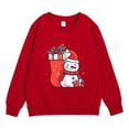 thumbnail image 3 of Boys Sweatshirts Kids Christmas Snowflake Hoodless Long Sleeve Pullover Red 8-9 Years, 3 of 4
