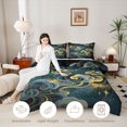 thumbnail image 4 of Homewish Hippie Clouds Stars Queen Comforter Set, Dreamy Cosmos Universe Comforter Sets Queen, Black Reversible 3 Piece, 1 Comforter and 2 Pillowcases, 4 of 6