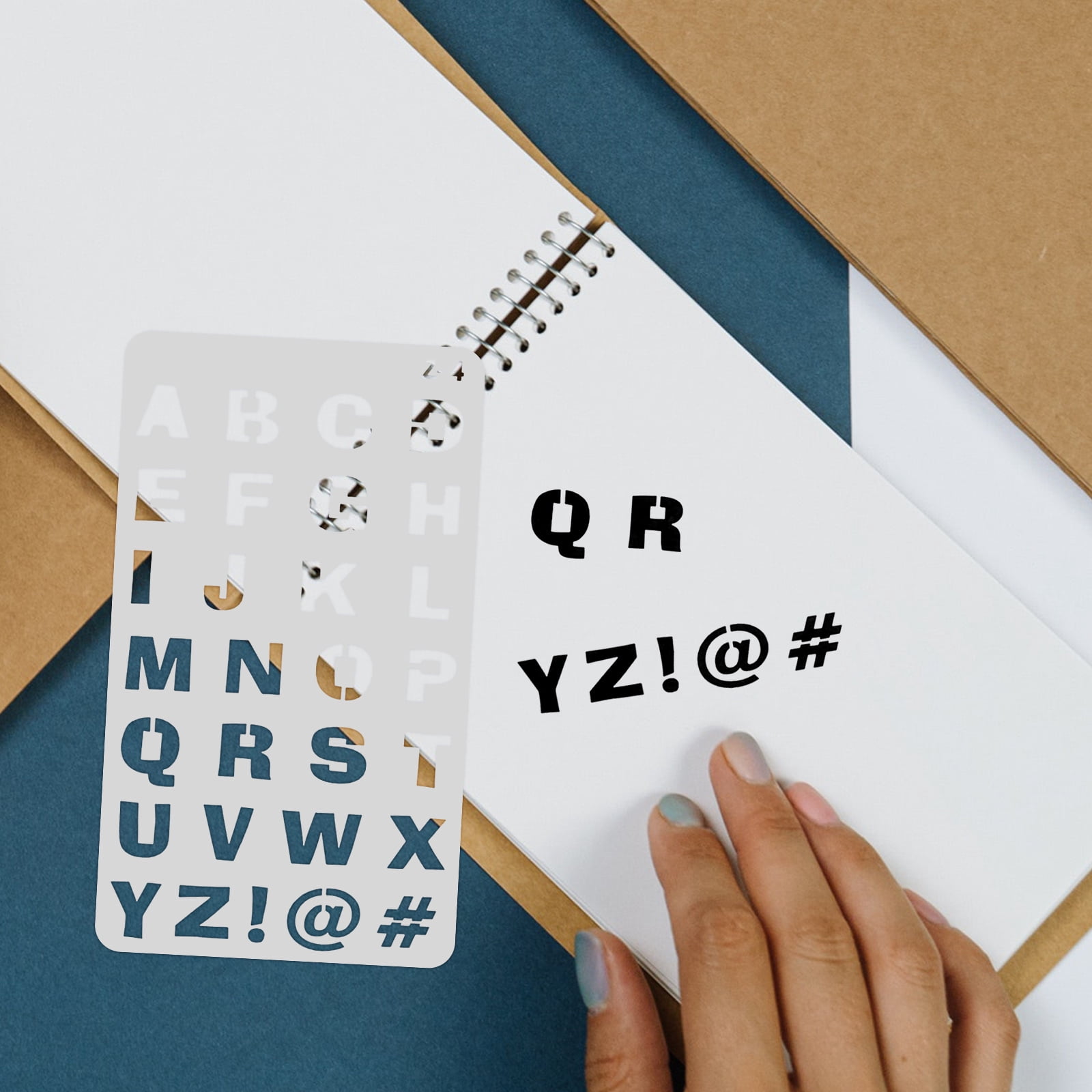 5 Pieces Stencil Letters Stencil Paper Letter Template 17.80X10.00X0.10CM White