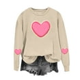 thumbnail image 6 of FDGIU Women's Valentine Pullover Sweatshirt, Cozy Heart Print Long Sleeve Top for Valentine's Day & Comfortable Trendy Style, 6 of 6