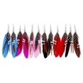 thumbnail image 4 of Minnieouse Pendientes de plumas para mujer, adorno de gota de oreja larga con estilo para mujer, colgante de penacho, decoración colgante, pendiente Ropa, zapatos y accesorios Miscelánea Rojo Minnieouse AP010301-06, 4 of 6