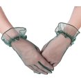 thumbnail image 1 of Verde oscuro: guantes cortos de mujer para bailes de graduación, fiestas de té y bodas, 1 of 5