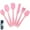 Pink, variant on Bouanq 6 Piece Silicone Spatula Cooking Utensil Set for Baking Cooking Mixing Heat Resistant Non Stick Cookware Food Grade BPA Free Dishwasher Safe