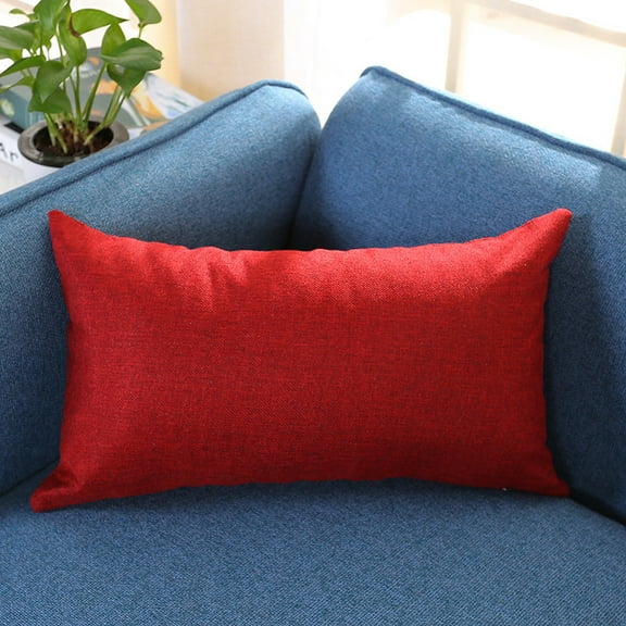 Silk Throw Pillow Case Rectangle Cushion Cover Flax Linen Decorative Pillowcase for Sofa Living Room Bedroom Decor Home Accent