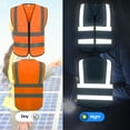 thumbnail image 6 of IXCE High visibility, breathable, adjustable, blue fluorescent warning safety vest with pockets for emergency, construction, transportation workers, 6 of 7