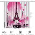 thumbnail image 2 of Pink Paris Eiffel Tower Scene Shower Curtain Set Modern Bathroom Decor Mats 4pcs Fabric Bathroom Curtain Slip Floor Rug Toilet Lid, 2 of 8