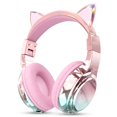 thumbnail image 1 of Auriculares Bluetooth para niños con orejas de gato QearFun, 60 horas de reproducción, 1 of 7