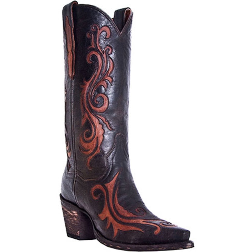 Dan Post - Women's Dan Post 12" Pull On Cowboy Boots BLACK 7 M