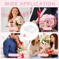 thumbnail image 6 of 4 Yards Flower Wrapping Mesh Paper Bouquet Floral Packaging Paper with Organza Ribbon for Valentine's Day Wedding Birthday Florist Supplies, White/Light Pink, 6 of 6