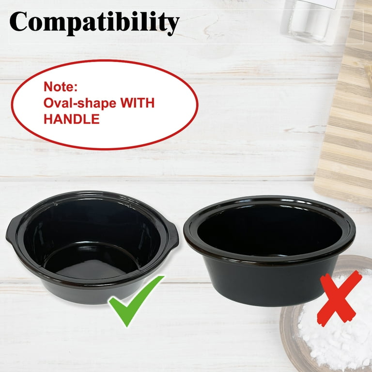 6qt slow cooker cramic pot replacement compatible with Hamilton Beach slow cooker models 33969A 33861 33866 33261