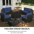thumbnail image 6 of 9 Piece Patio Furniture Set with 44" Propane Gas Fire Pit Table, Outdoor Sectional Conversation Set Wicker Rattan Sofa Set with Storage Side Table & Coffee Table, 6 of 7