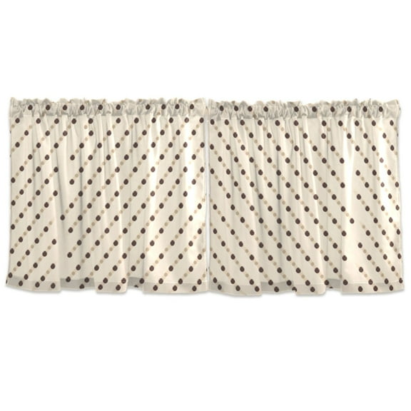 Stylish Dots Pattern Tier Curtains for Kitchen 57x24 Inch Semi Sheer Light Filtering Half Window Curtains 2 Panels