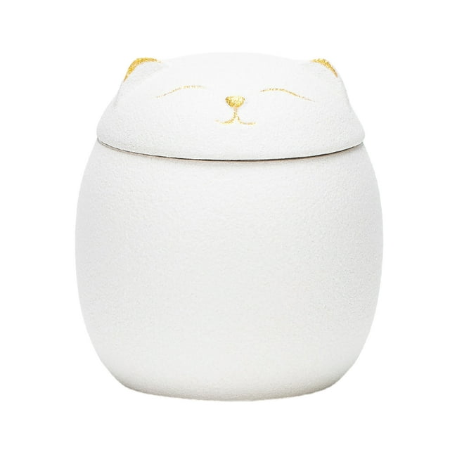 Baohd Cat Lover S Storage Jar Cute Large Capacity Portable Moisture-proof Sturdy And Durable Ceramics white 150ml 1Set