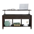 thumbnail image 6 of Lift Top Coffee Table Modern Furniture Hidden Compartment and Lift Tabletop Brown, 6 of 8