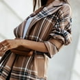 thumbnail image 6 of Womens Casual Flannel Plaid Button-Down Jacket Long Sleeve Lapel Pocketed Shacket Coat, 6 of 8