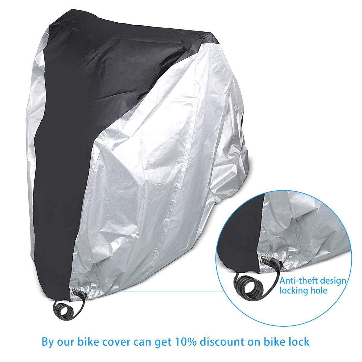 RangTouek Bicycle Cover Outdoor Waterproof Anti-Dust Bicycle Wheel Cover Foldable Bike Storage Bag with Anti-Theft Lock Holes