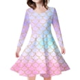 thumbnail image 1 of MIASHUI Robe Sirène Filles Enfants Manches Longues Scintillante Robes de Vacances, Rose, 4-5 Ans, 1 of 5