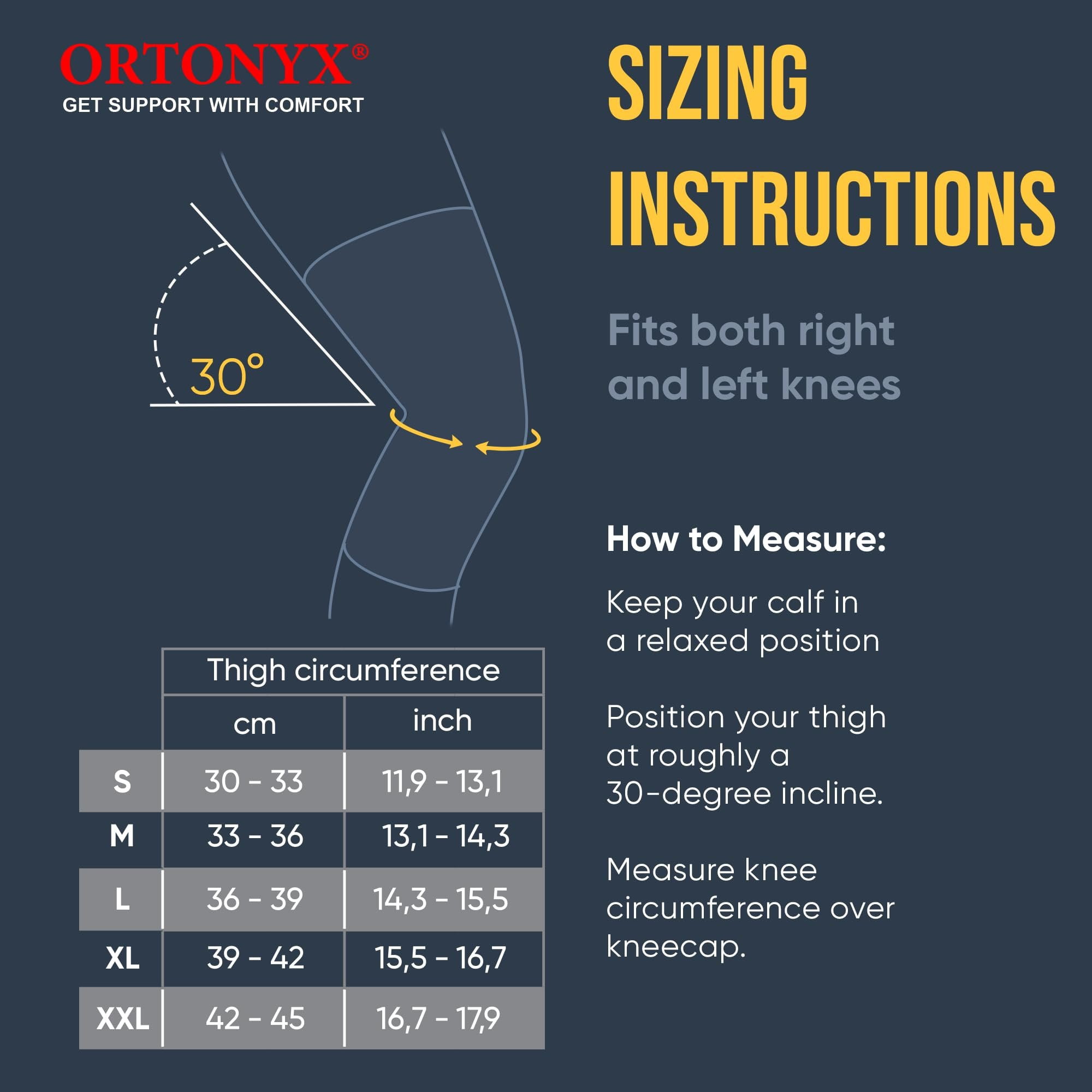 ORTONYX Knee Brace with Patella Ring, 3D Knitted Knee Sleeve for Pain Relief, Patella Support, Recovery from Injuries, Meniscus Tear Arthritis ACL PCL Men & Women/M