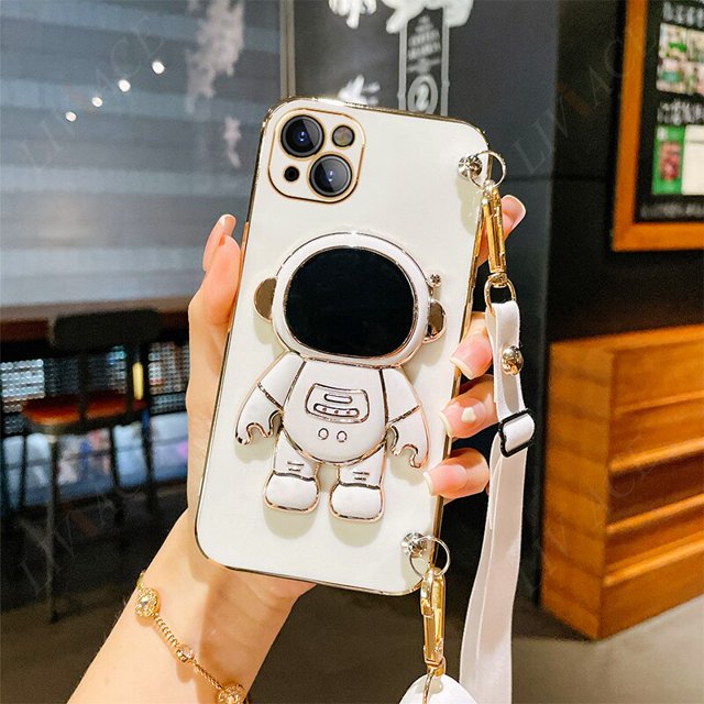 Funda de teléfono con cordón cruzado de astronauta para Samsung Galaxy S22, S20, S21, S23, S8, S9, S10, Note 9, 10, 20 Plus, Ultra S20 Fe Fivean unisex