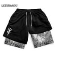 thumbnail image 2 of SAILING Pantalones cortos de gimnasio de Anime para hombre y mujer, Shorts con estampado 3d de Manga Berserk, pantalones cortos de rendimiento 2 en 1, pantalones cortos de compresión de seca, 2 of 4