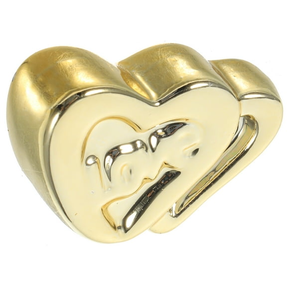 NICEXMAS Golden Heart Decorative Ceramic Box for Valentine's Day Table Decoration and Gift Giving