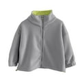 thumbnail image 5 of IVEYRTF Kids Winter Zipper Fleece Jacket Casual Cardigan for Boys and Girls Thick Warm Tops Soft Breathable Fabric Daily Wear Travel Home Holiday Outfit(Gray,7-8 Years), 5 of 7