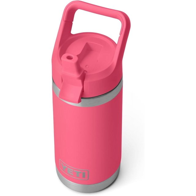 YETI Rambler Jr. 12 oz Kids Bottle, with Straw Cap, Tropical Pink