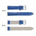 thumbnail image 2 of Uxcell Leather Watch Band 22mm Embossed Pattern Watch Strap Replacement with Spring Bars Blue, 2 of 6
